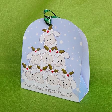 3D Xmas Little Lambs Treat or Favour Box Mini Kit by Elisabeth Le Clainche
