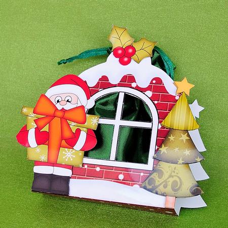 3D Santa Xmas Window Treat Holder Christmas Decoration by Elisabeth Le Clainche