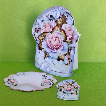 Beautiful Gift Box with Blue Roses by Elisabeth Le Clainche