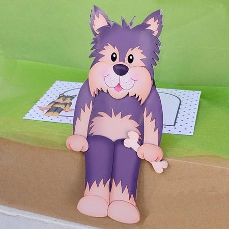 3D on the Shelf Card Kit - Timmy Yorkie Dog by Elisabeth Le Clainche