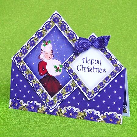 Winter Lady Christmas Diamond Doily Stand Up Card Mini Kit by Elisabeth Le Clainche