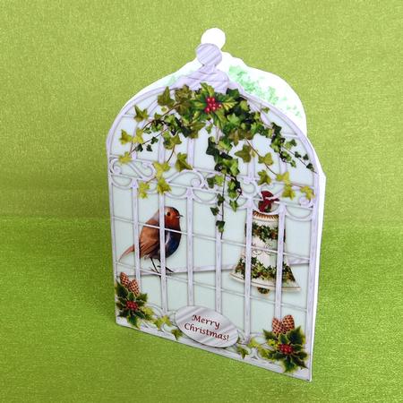Victorian Christmas Robin - Shaped Cut & Fold Mini Kit by Elisabeth Le Clainche