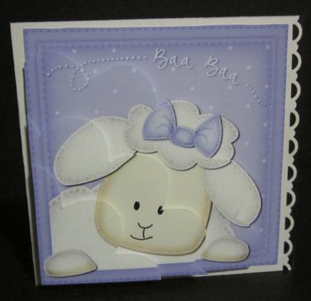 Little Lamb Shell Edged Corner Side Stacker by Elizabeth A Sanders