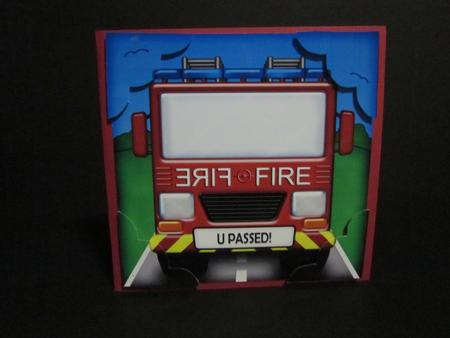Fun Fire Engine U Passed Circle Pyramage Topper by Elizabeth A Sanders
