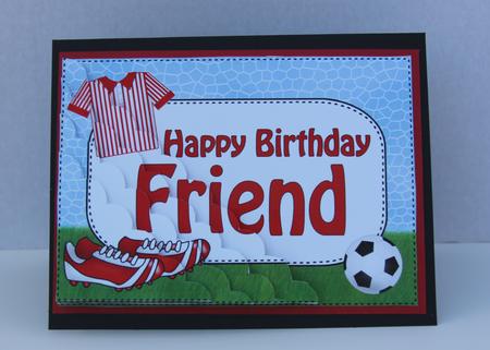 5x7 Football Birthday Friend Scallop Corner by Elizabeth A Sanders