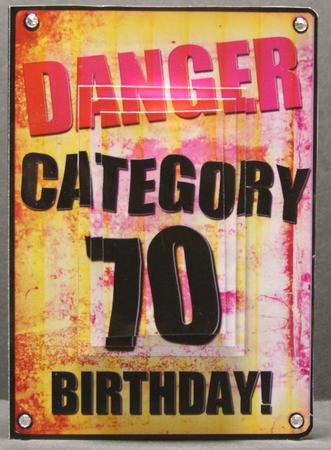 A5 Fun Novelty 70th Birthday Pyramage Topper by Elizabeth A Sanders
