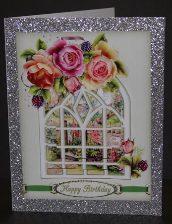 Rose Cottage Through the Window Shaped Pyramid by Elizabeth A Sanders