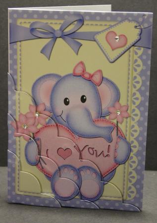 A5 Lola Elephant's Heart Scallop Corner Stacker by Elizabeth A Sanders