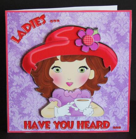 Red Hat Ladies "have You Heard" 6 x 6 Card by Elizabeth A Sanders