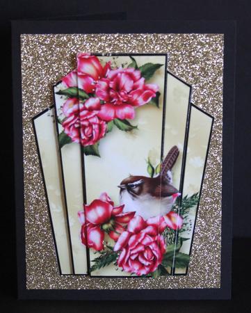 Art Deco Bird Stacker - Glory Rose Wren by Elizabeth A Sanders