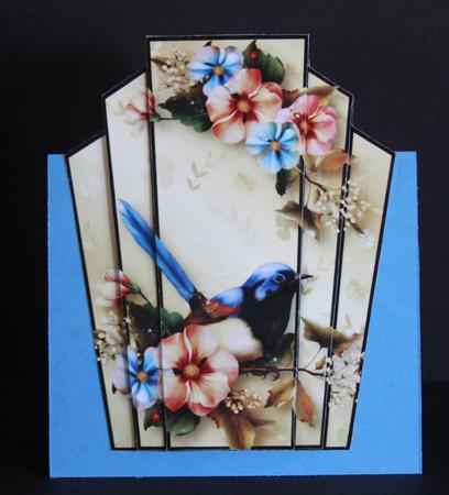 Art Deco Bird Stacker - Fairy Wren by Elizabeth A Sanders