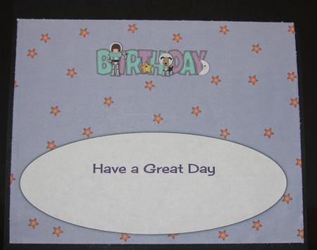 Space Girl and Dog Birthday Large Dl Insert by Elizabeth A Sanders
