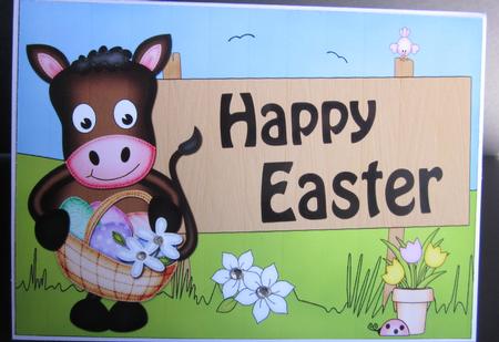 A4 Gigi Horse Easter Card Topper by Elizabeth A Sanders