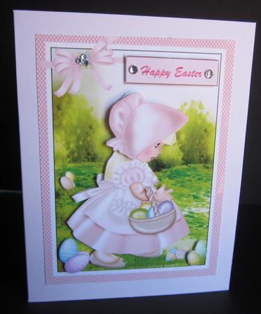 Little Bonnet Girl Collecting the Eggs by Elizabeth A Sanders