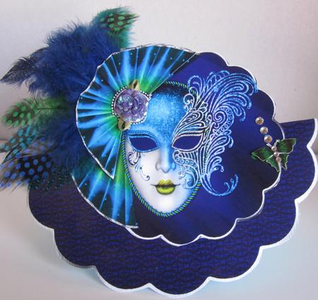 Carnival Mask Rocker Card by Elizabeth A Sanders