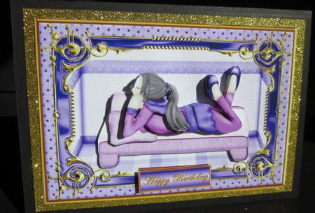 Birthday Girl Just Chilling Card Front by Elizabeth A Sanders
