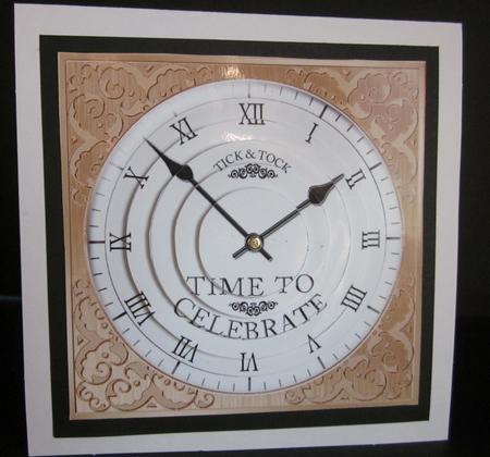 Time to Celebrate Clock Circle Pyramage Topper by Elizabeth A Sanders