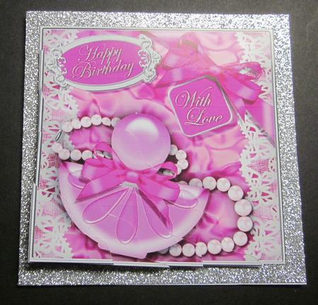 Birthday Perfume Lace N Pearls Wavy Corner Side Stacker by Elizabeth A Sanders