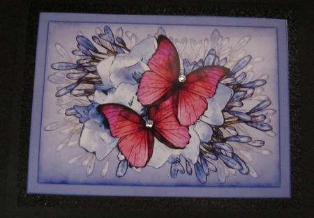 A4 Butterflies N Flowers Card Topper by Elizabeth A Sanders