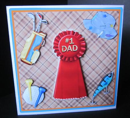 Number 1 Dad Fathers Day Card by Elizabeth A Sanders