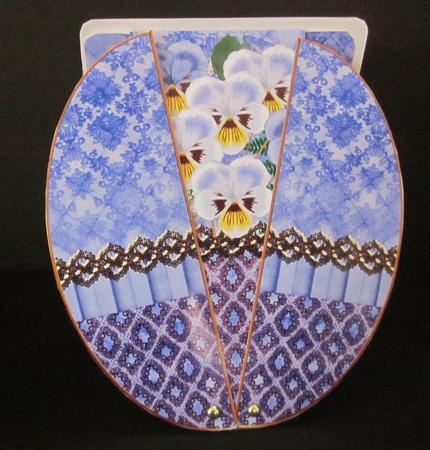 Blue Pansies 3D Fab Opening Egg Card Mini Kit by Elizabeth A Sanders