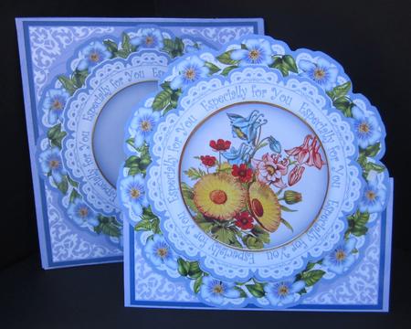 Bouquet4 Blue Especially for You 3D Picture Doily C & E Kit by Elizabeth A Sanders