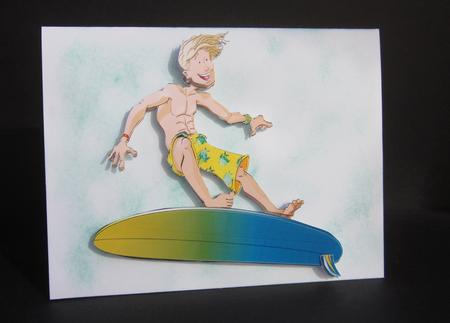 Surf Dude Decoupage Sheet by Elizabeth A Sanders