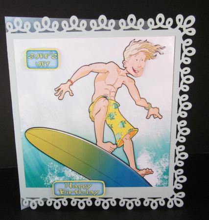 Surf Dude 8x8 Quick Card by Elizabeth A Sanders