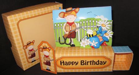 3D Boyz Cowboy Zeb Slider Box Card Kit by Elizabeth A Sanders