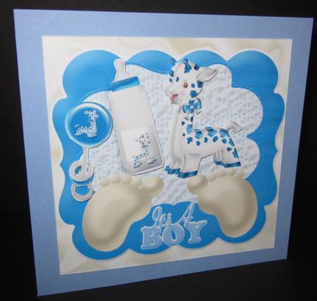 Ten Little Toes, Baby Boy with Bottle 8x8 by Elizabeth A Sanders