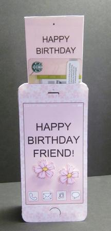 3D Smartphone Shaped Birthday Friend Card & Gift Card Holder by Elizabeth A Sanders