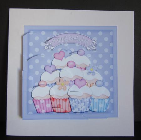 Cupcakes Shell Edged Corner Side Stacker by Elizabeth A Sanders