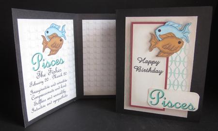 Pisces Zodiac Card and Insert by Elizabeth A Sanders