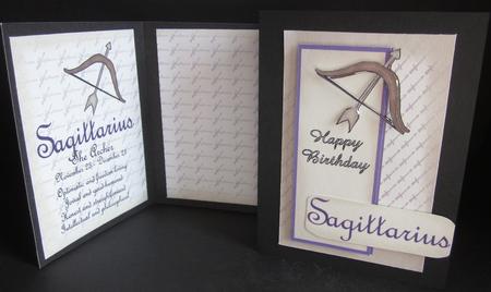 Sagittarius Zodiac Card and Insert by Elizabeth A Sanders