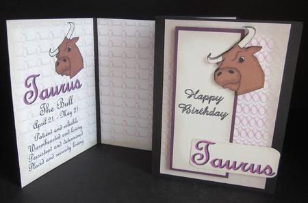 Taurus Zodiac Card and Insert by Elizabeth A Sanders