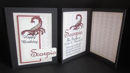 Scorpio Zodiac Card and Insert by Elizabeth A Sanders