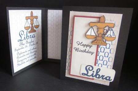 Libra Zodiac Card and Insert by Elizabeth A Sanders
