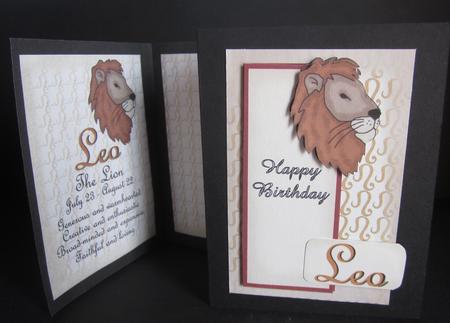 Leo Zodiac Card and Insert by Elizabeth A Sanders