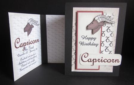 Capricorn Zodiac Card and Insert by Elizabeth A Sanders