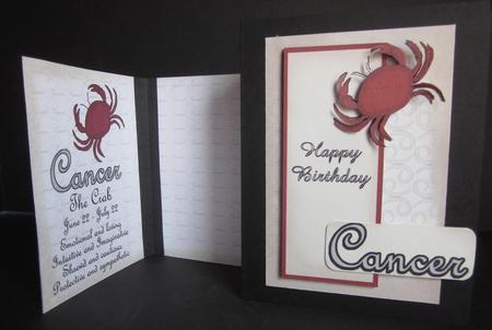 Cancer Zodiac Card and Insert by Elizabeth A Sanders