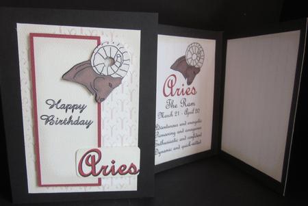 Aries Zodiac Card and Insert by Elizabeth A Sanders