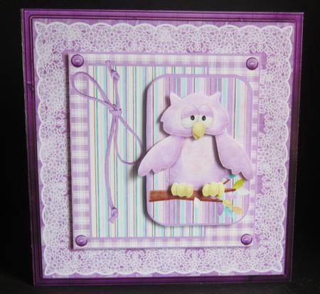 Girl Owl 8x8 Card Mini Kit by Elizabeth A Sanders