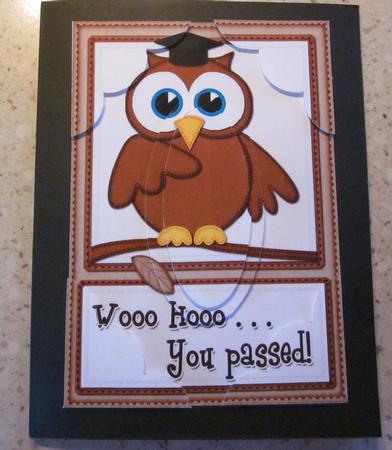 A5 Wise Owl Congrats Felties Scallop Corners N Pyramage by Elizabeth A Sanders