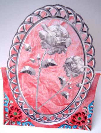 Silver Roses Spinner Card by Elizabeth Boot