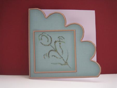 Cut and Fold Shell Corner Card Plain Card Base by Elizabeth Boot