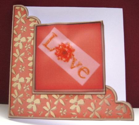 Gold Floral Cut and Fold Corner Card Plain Card Base by Elizabeth Boot