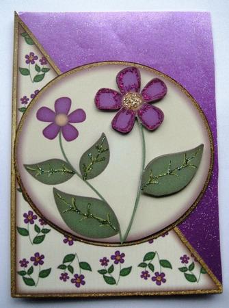 Bright Purple Flowers Cut and Fold by Elizabeth Boot