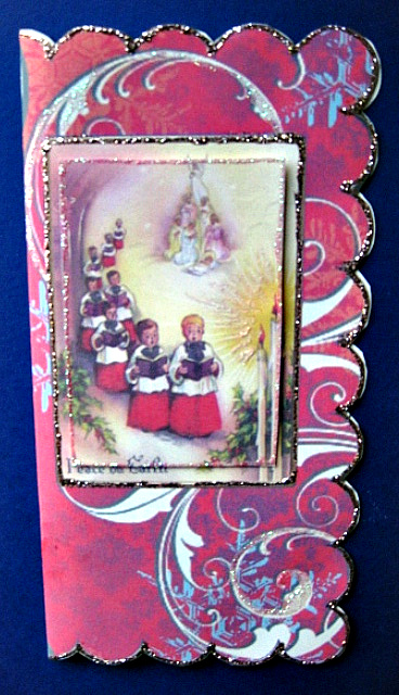 Christmas Choirboys Scallop Edge Dl Card by Elizabeth Boot