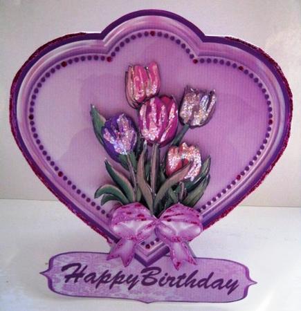 Pink Panel with Tulips by Elizabeth Boot