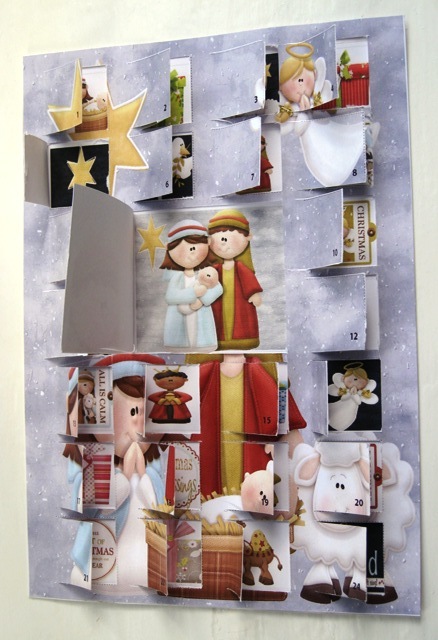Nativity Advent Calendar or Advent Card Topper A4 by Elizabeth Boot